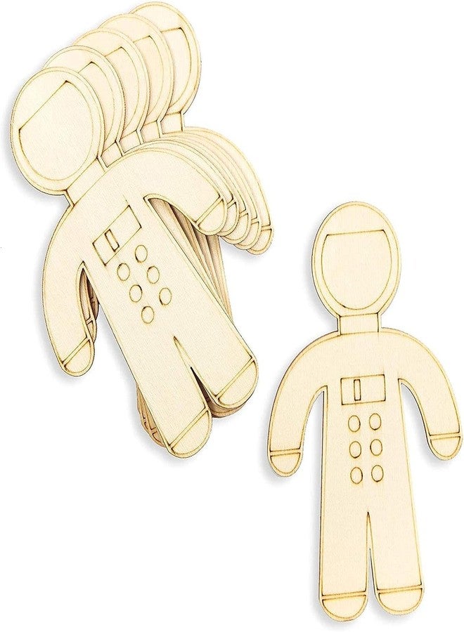 Cliths 24 Pack Unfinished Wood Cutouts for Outer Space Crafts, Wooden UFO, Astronaut, Planet, Rocket Ship (5.5 x 4.6 in) - Image 4
